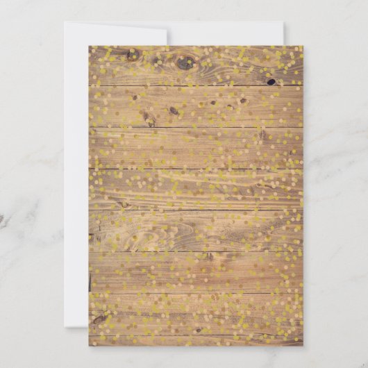 木素朴材金ゴールド愛ハートカレンダー日付を保存 セーブザデート (裏面)