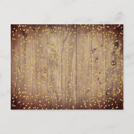 木素朴材金ゴールド愛ハートカレンダー日付を保存 案内ポストカード (裏面)