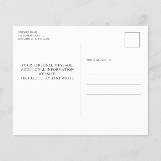 木素朴材3写真バジェット結婚式の日付を保存 (裏面)