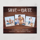 木素朴材3写真バジェット結婚式の日付を保存 (正面)