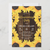 木素朴材 |ひまわり引っ越し祝いパーティーパーティー 招待状 (正面)