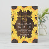 木素朴材 |ひまわり引っ越し祝いパーティーパーティー 招待状 (スタンド正面)