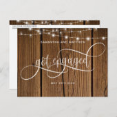 木素朴材、ひも得り婚約した光、婚約 案内ポストカード (正面/裏面)