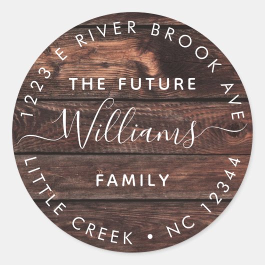 木素朴材 |エレガント未来のミセスとミセス ラウンドシール (正面)