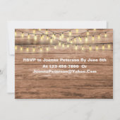 木素朴材&ストリングライト写真卒業パーティー 招待状 (裏面)