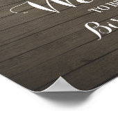 木素朴材&ストリングライト誕生日ウェルカムサイン ポスター (角)