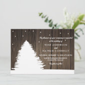 木素朴材|ツリー|冬のクリスマス結婚's 招待状 (スタンド正面)