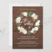 木素朴材 | リース結婚とフォトバック 招待状 (正面)