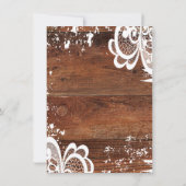 木素朴材 |レースブライダルシャワー 招待状 (裏面)