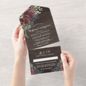 木素朴材 |冬のフローラ国の結婚式 オールインワン招待状 (貼ってはがせる)