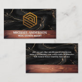 木素朴材 |大理石 |エステート実在ロゴ 名刺 (正面/裏面)