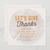 木素朴材 | 感謝祭ディナー 招待状 (正面/裏面)