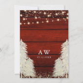 木素朴材 |文字列ライト |ツリーブライダルシャワー 招待状 (裏面)