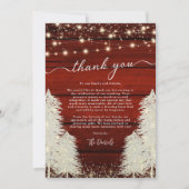 木素朴材 |文字列ライト |木結婚の写真 サンキューカード (正面)