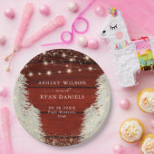 木素朴材 |文字列ライト |木結婚の ペーパープレート (パーティー)