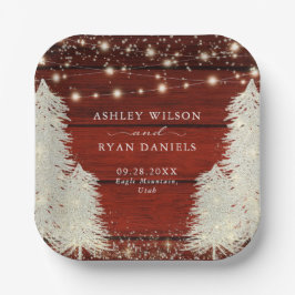 木素朴材 |文字列ライト |木結婚の ペーパープレート