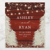 木素朴材 |文字列ライト |木結婚の ワインラベル (シングルラベル)