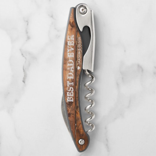 木素朴材|父の日のコルクスクリューパーソナライズされた ソムリエナイフ (裏面)