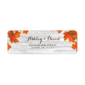 木素朴材 |紅葉 |金ゴールド結婚グリッター ラベル (正面)