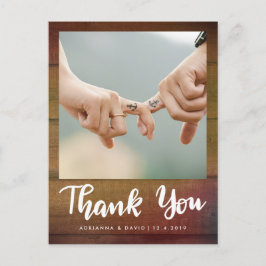 木素朴材 | 結婚の写真Thank You Script ポストカード