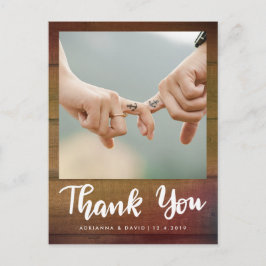 木素朴材 | 結婚の写真Thank You Script ポストカード