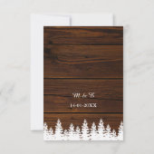 木素朴松の木秋秋の冬の結婚式 出欠カード (裏面)
