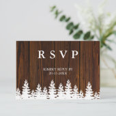 木素朴松の木秋秋の冬の結婚式 出欠カード (スタンド正面)
