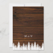 木素朴松の木秋秋の冬の結婚式 招待状 (裏面)