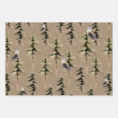 木素朴林の中で筏を組む ラッピングペーパーシート (正面3)