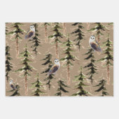 木素朴林の中で筏を組む ラッピングペーパーシート (正面2)