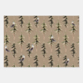 木素朴林の中で筏を組む ラッピングペーパーシート (正面)