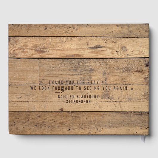 木素朴林の木の写真パーソナライズされた ゲストブック (裏面)