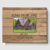 木素朴林の木の写真パーソナライズされた ゲストブック (正面)