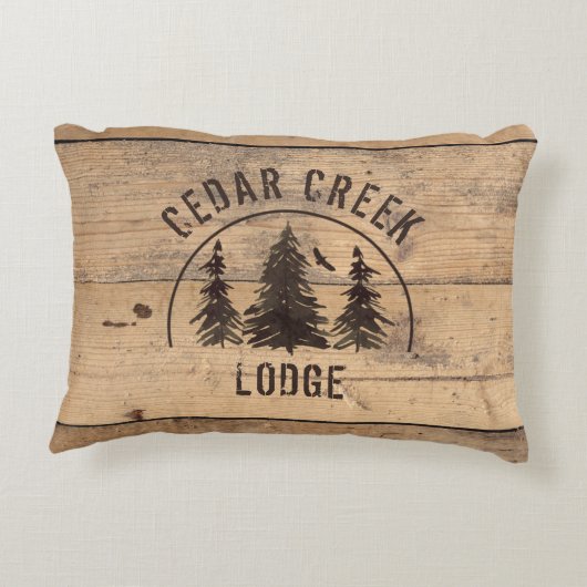 木素朴林の木パーソナライズされた アクセントクッション (裏面)