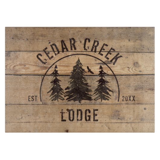 木素朴林の木パーソナライズされた カッティングボード (正面)