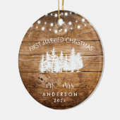 木素朴林ライトファースト結婚したクリスマス セラミックオーナメント (左)