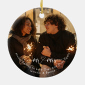 木素朴林ライトファースト結婚したクリスマス セラミックオーナメント (裏面)