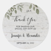 木素朴植物単品図ありがとうご結婚ざい ラウンドシール (正面)