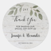 木素朴植物単品図ありがとうご結婚ざい ラウンドシール (正面)