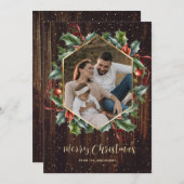 木素朴植物学リース写真クリスマスカード シーズンカード (正面/裏面)