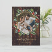 木素朴植物学リース写真クリスマスカード シーズンカード (スタンド正面)