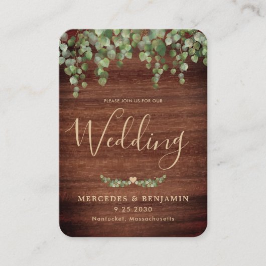 木素朴植物学QRコード結婚式招待状 名刺 (正面)