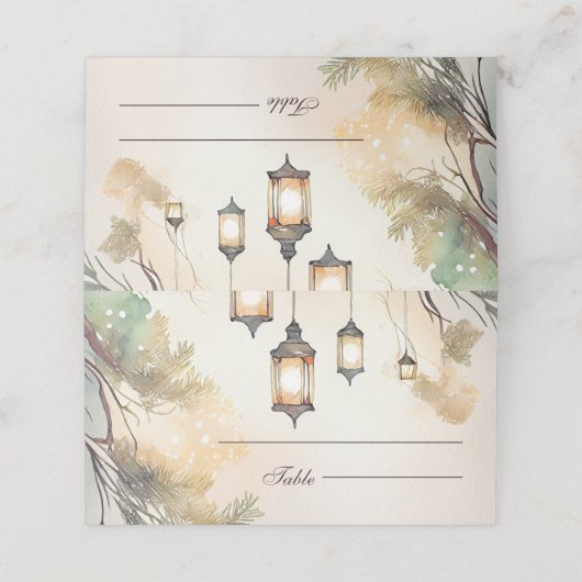 木素朴植物灯結婚灯 プレイスカード (外部開封)