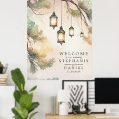 木素朴植物灯結婚灯 ポスター (ホームオフィス)