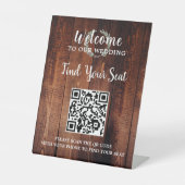 木素朴植物用QRコー結婚ドの座席 台座サイン (正面)
