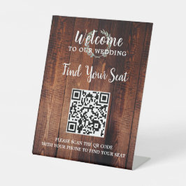 木素朴植物用QRコー結婚ドの座席 台座サイン