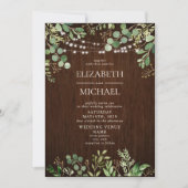 木素朴植物製弦灯写真結婚の 招待状 (正面)