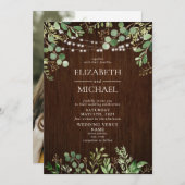 木素朴植物製弦灯写真結婚の 招待状 (正面/裏面)