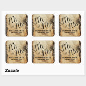 木素朴樹皮ヴィンテージ羊皮紙結婚式の引き出物 スクエアシール (シート)