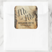 木素朴樹皮ヴィンテージ羊皮紙結婚式の引き出物 スクエアシール (バッグ)